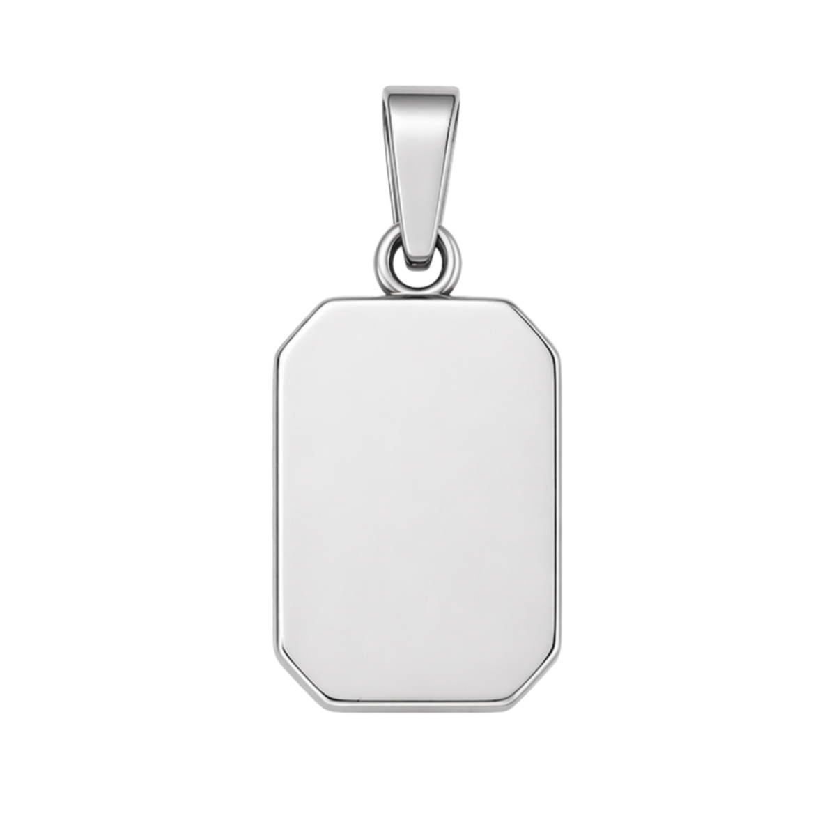 Engravable Rectangle (Cut Corner) Necklace