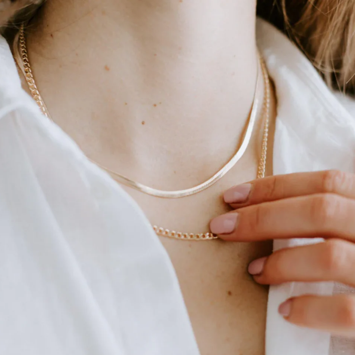 SR 3mm Herringbone Necklace