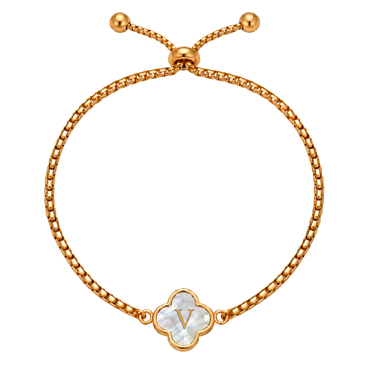 Clover Initial Bracelet (Reversible)