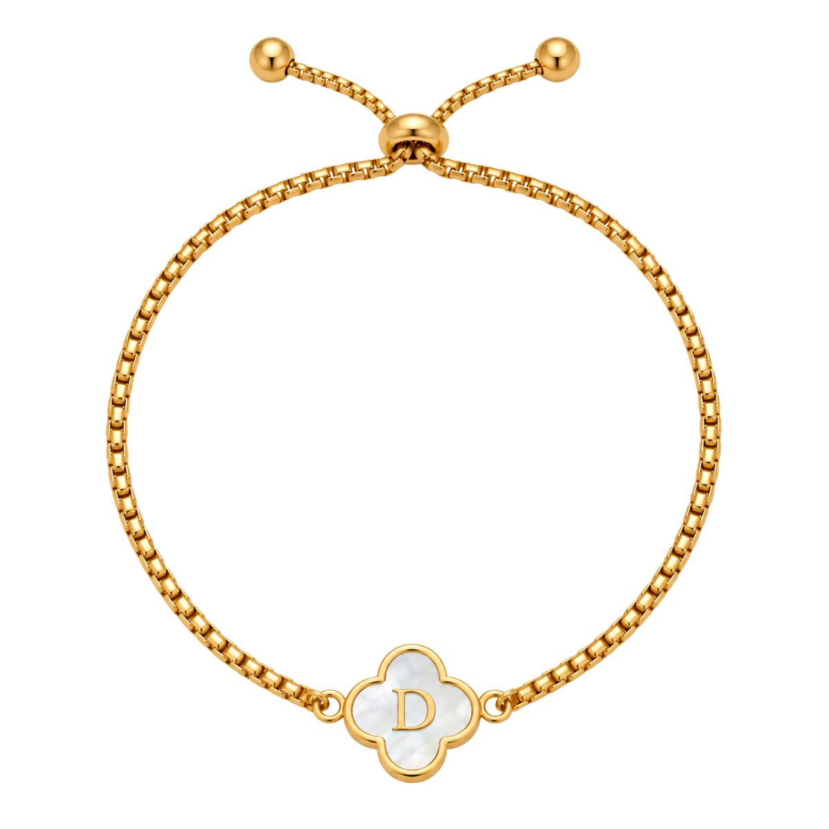 Clover Initial Bracelet (Reversible)