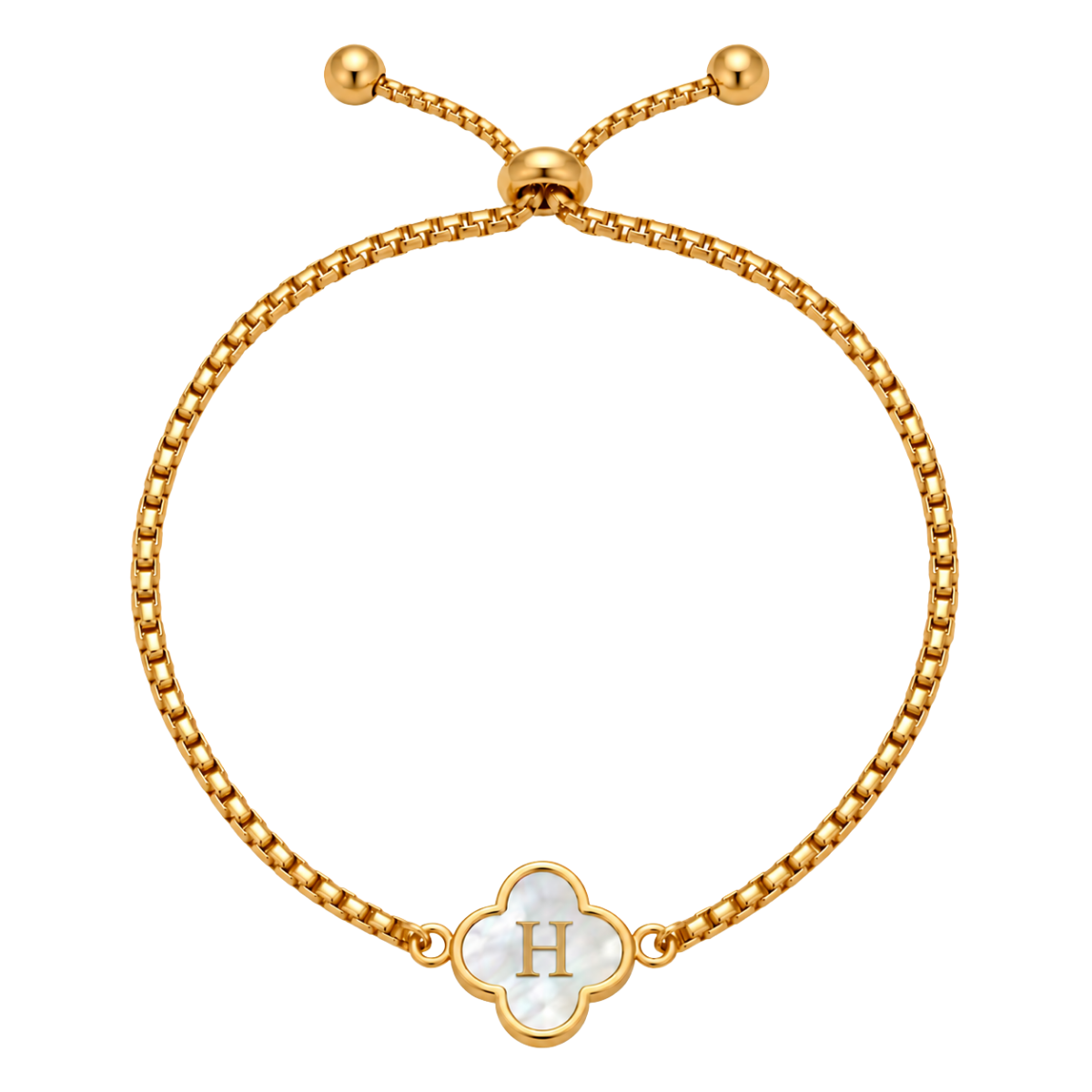Clover Initial Bracelet (Reversible)