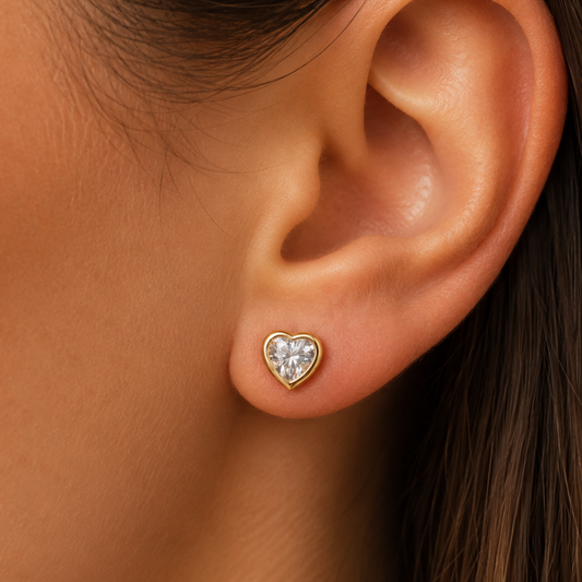Crystal Heart Studs