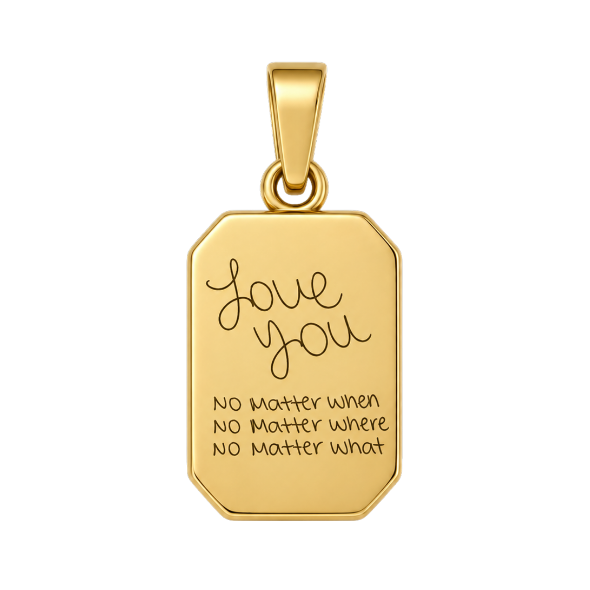 Engravable Rectangle (Cut Corner) Necklace