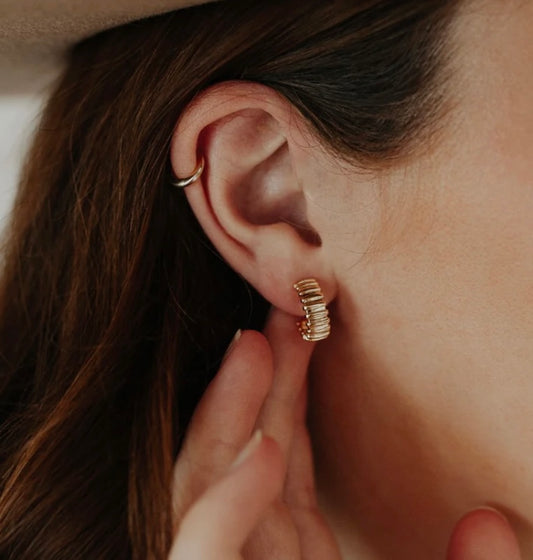 SR Ribbon Hoop Earrings