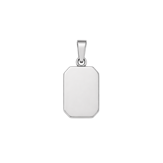 Engravable Rectangle (Cut Corner) Necklace