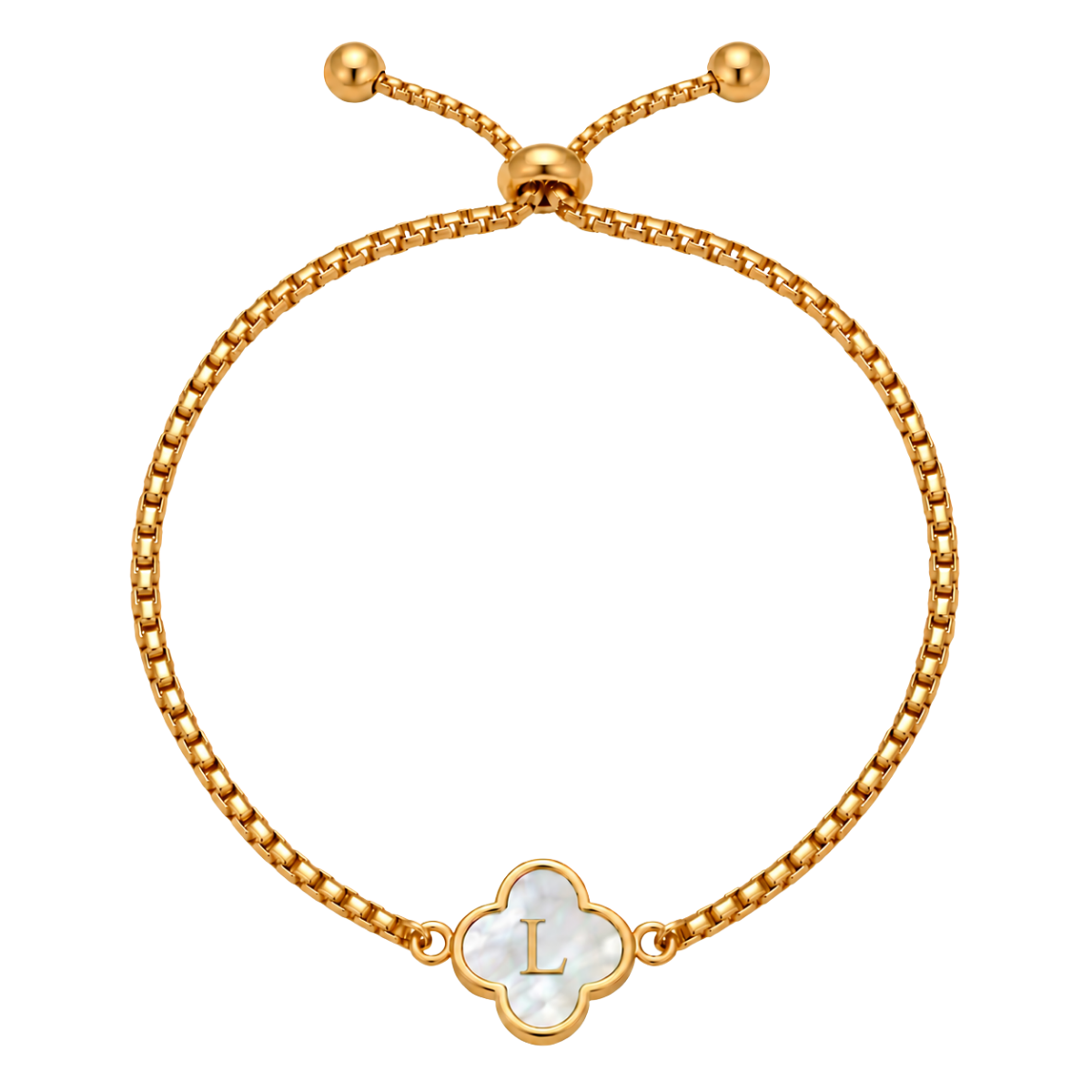 Clover Initial Bracelet (Reversible)