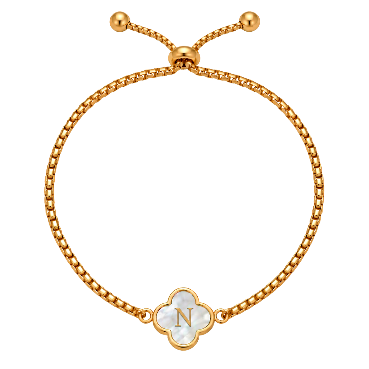 Clover Initial Bracelet (Reversible)