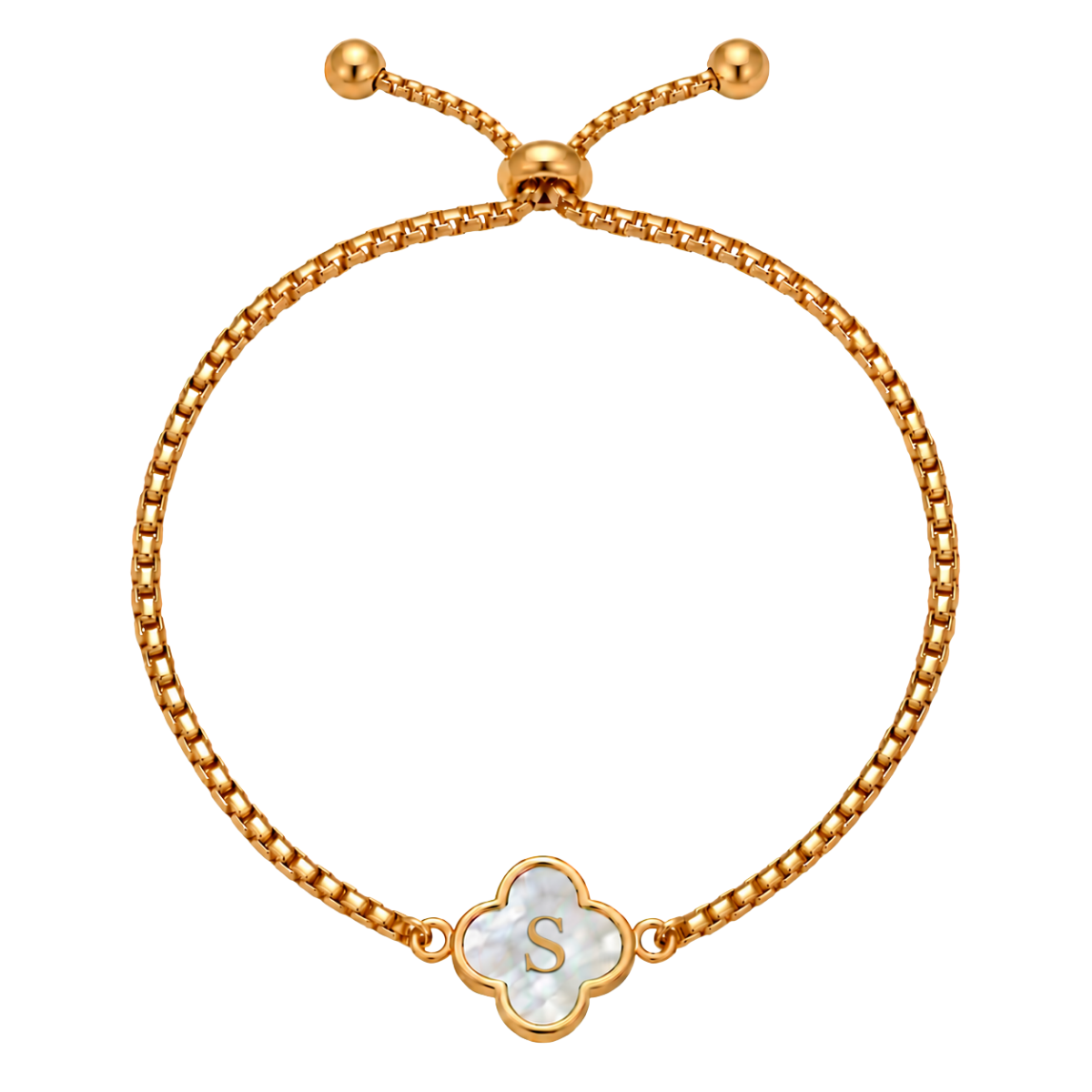 Clover Initial Bracelet (Reversible)