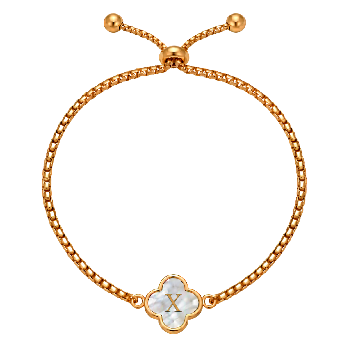 Clover Initial Bracelet (Reversible)