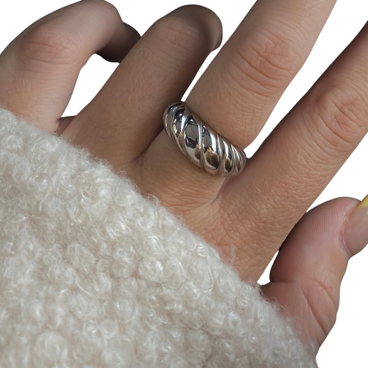 Silver Croissant Ring