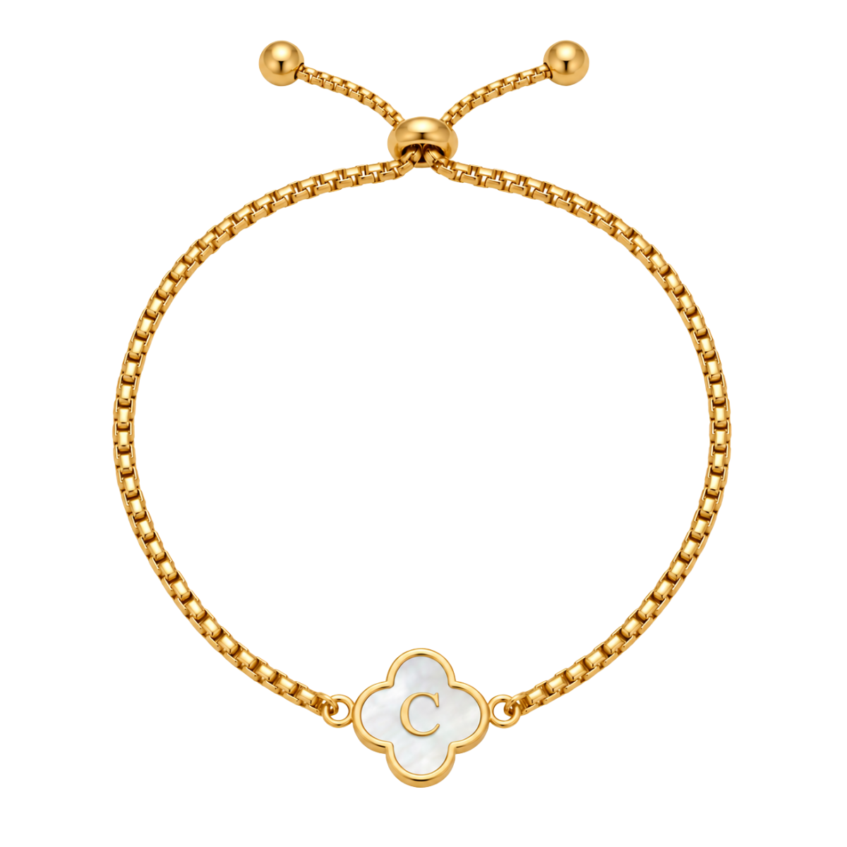 Clover Initial Bracelet (Reversible)