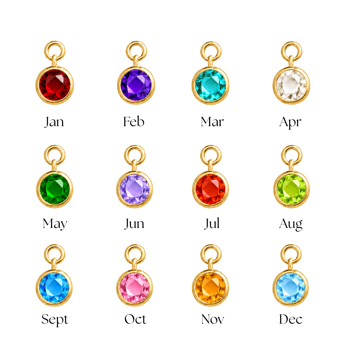 Birthstone Necklace (Circle)