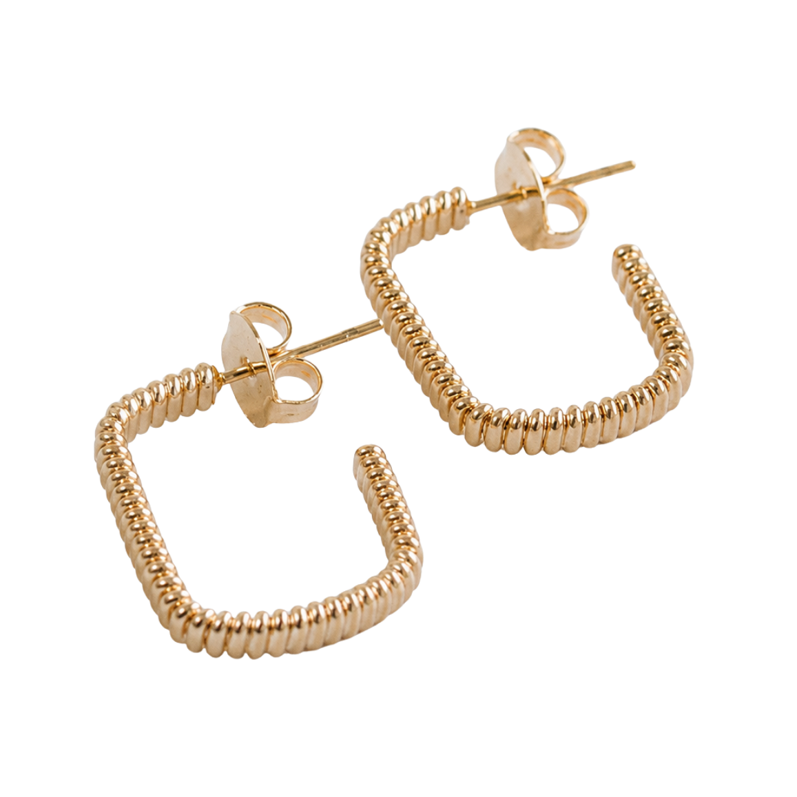 Textured Rectangle Hoop Earrings