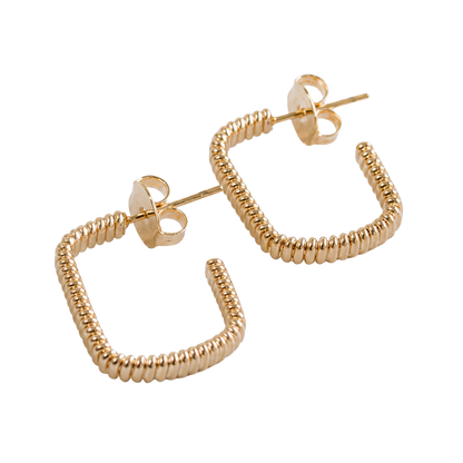 Textured Rectangle Hoop Earrings