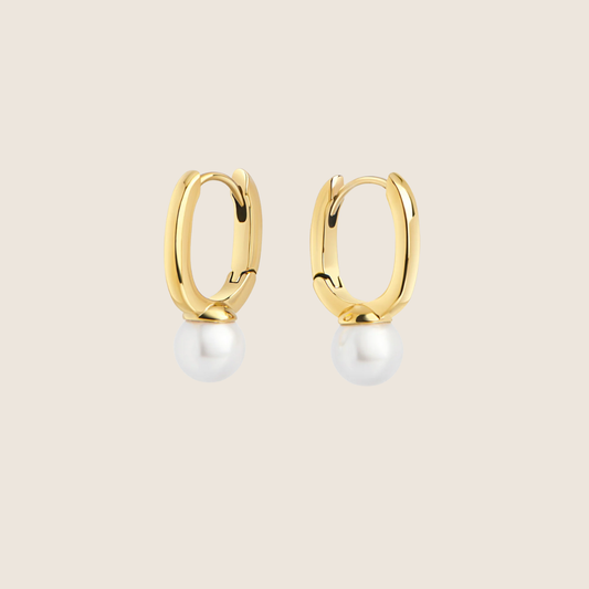 Felicia Pearl Huggie Earrings