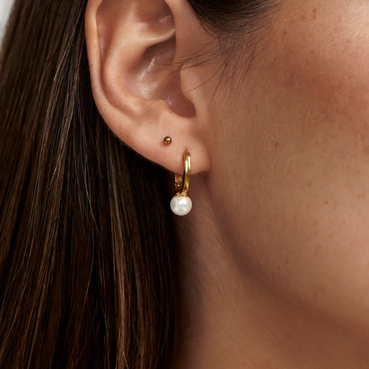 Felicia Pearl Huggie Earrings