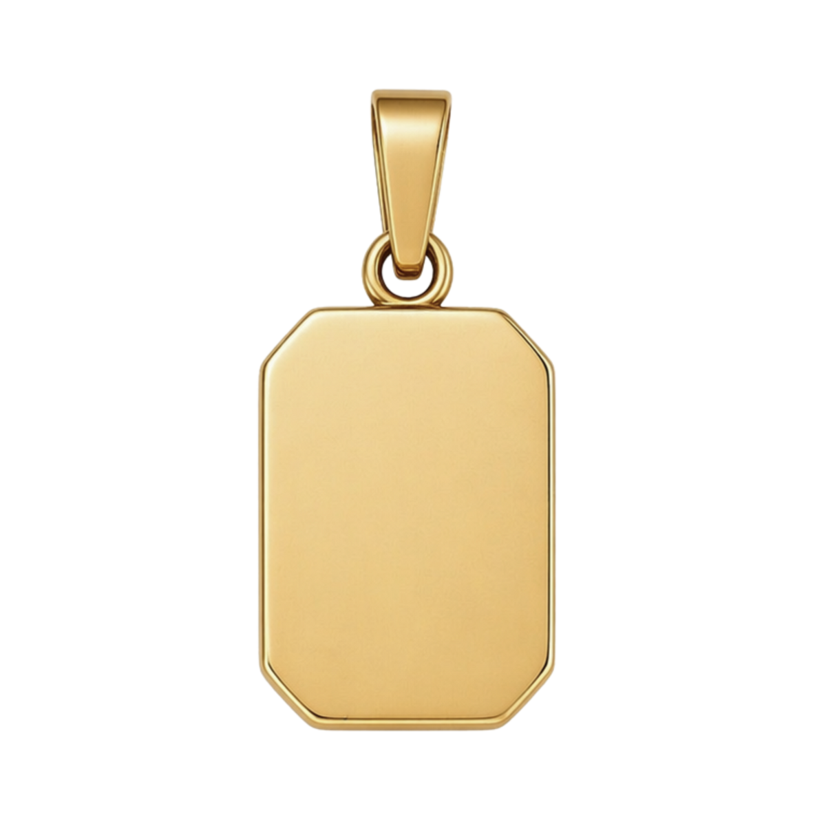 Engravable Rectangle (Cut Corner) Necklace