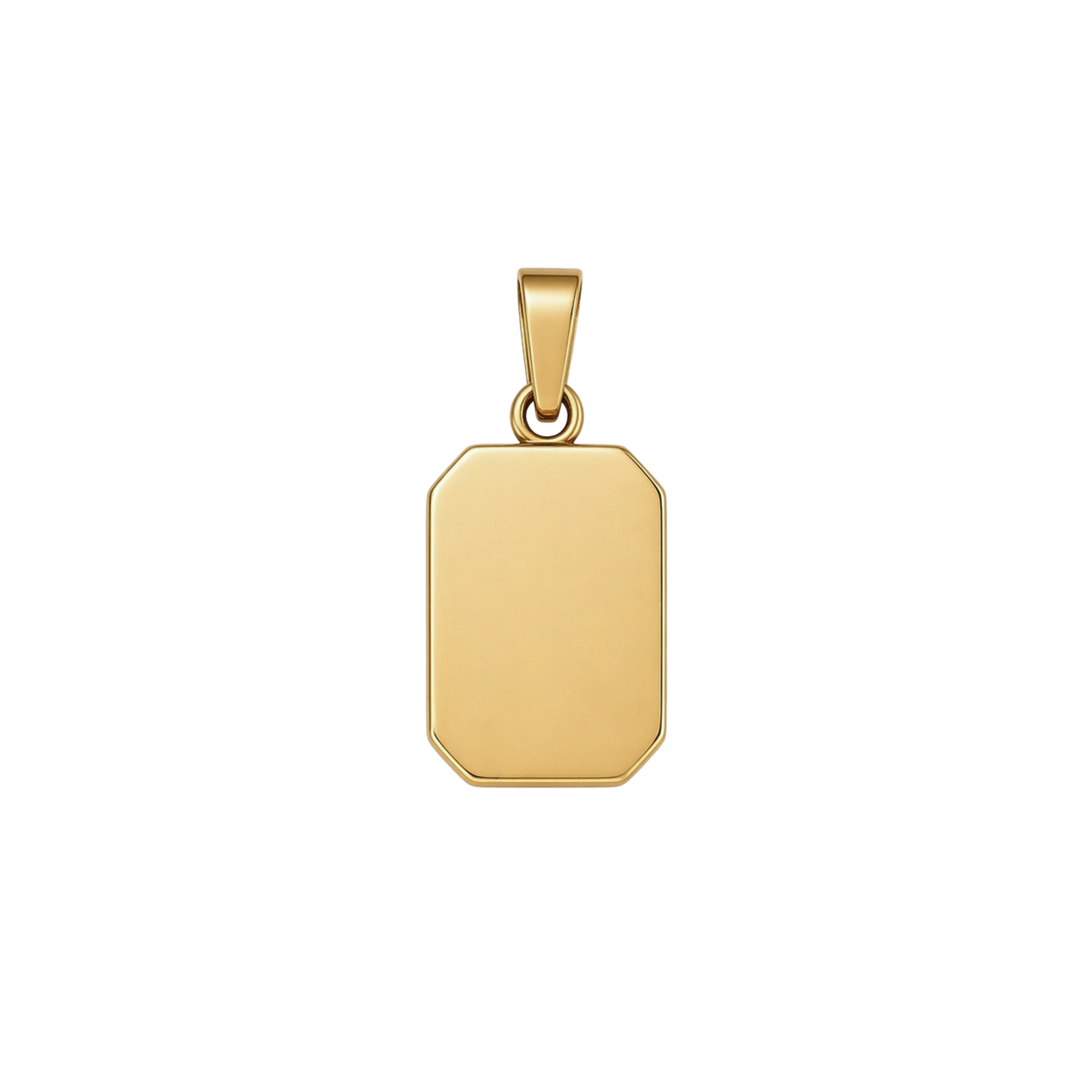 Engravable Rectangle (Cut Corner) Necklace