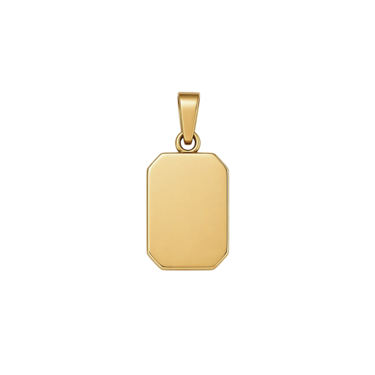 Engravable Rectangle (Cut Corner) Necklace