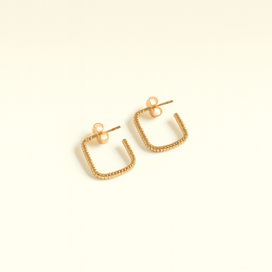 Textured Rectangle Hoop Earrings
