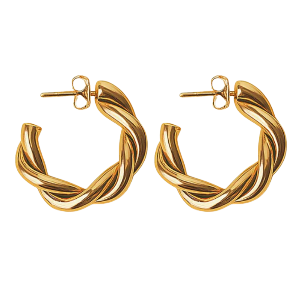 Twisted Gold Hoop Earrings