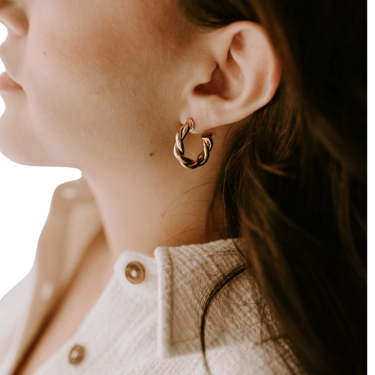 Twisted Gold Hoop Earrings