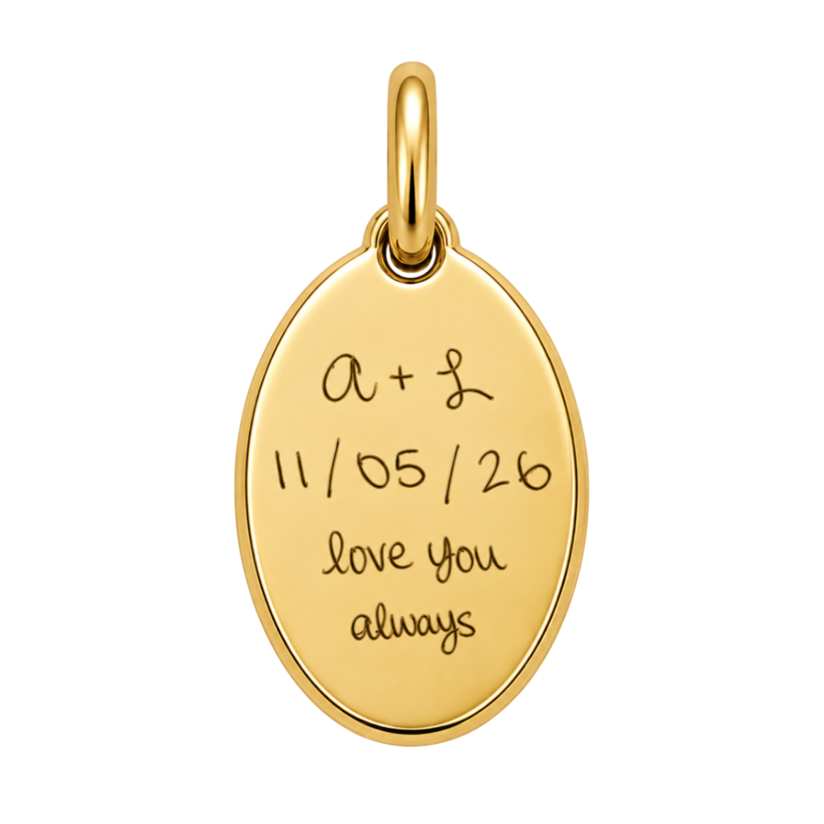 Engravable Large Oval Necklace