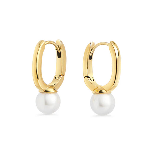 Felicia Pearl Huggie Earrings