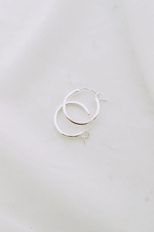SR Classic Silver Hoop Earrings